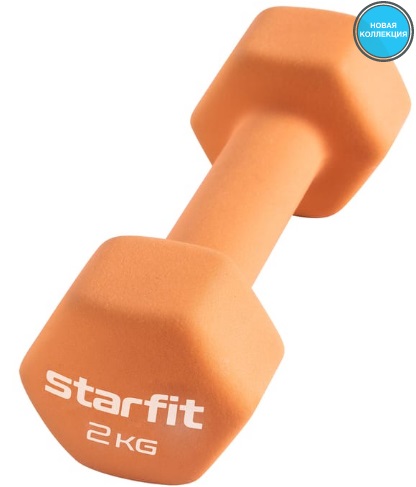 Гантель StarFit неопреновая Core DB-201 2 кг, оранжевый пастель
