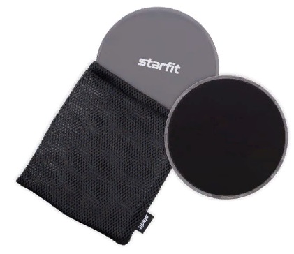 Слайдеры для фитнеса StarFit FS-101, серый/черный