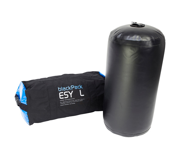 Мешок-отягощение для воды AEROBIS blackPack ESY ( размер L, емкость 30 литров и 3 мешка для песка, черный/синий ) 