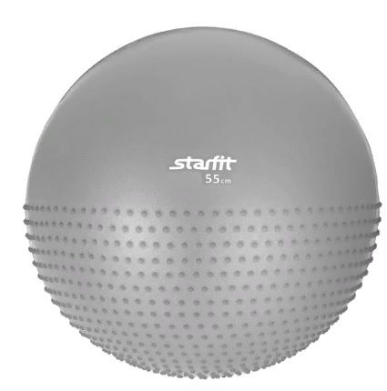 Мяч гимнастический Starfit полумассажный GB-201 55 см, антивзрыв, серый