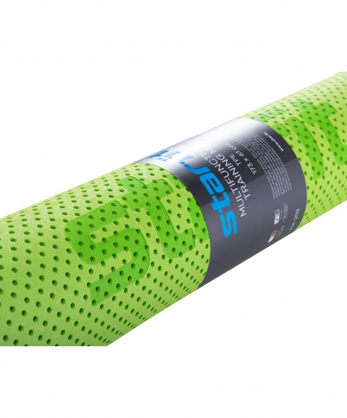 Коврик для фитнеса Starfit FM-202, TPE перфорированный, 173x61x0,7 см, ярко-зеленый