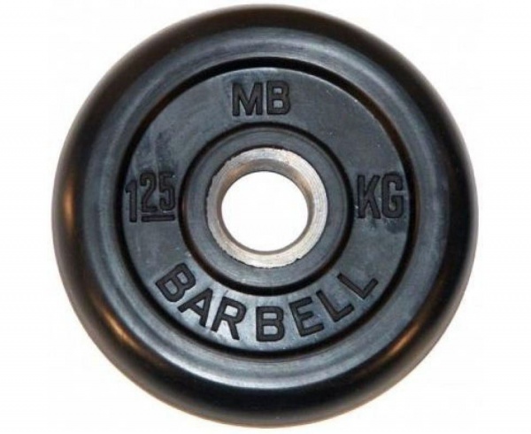Диск Barrbell обрезиненный литой для гантелей и штанг MB-PltB26 26 мм 1.25 кг