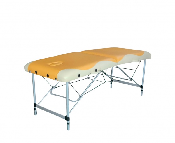Массажный стол DFC NIRVANA, Elegant PREMIUM, 186х70х5 см, алюм. ножки, цвет оранж./беж. (orange/beig
