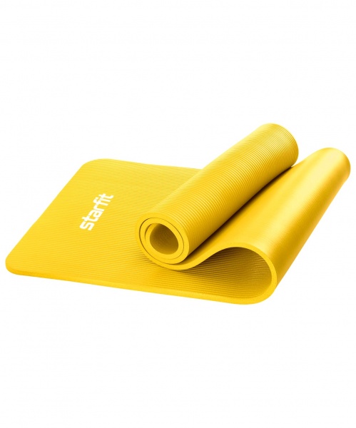 Коврик для йоги и фитнеса Starfit FM-301, NBR, 183x58x1,5 см, желтый