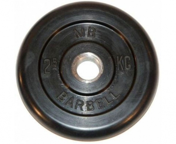 Диск Barrbell обрезиненный литой для гантелей и штанг MB-PltB26 26 мм 2,5 кг