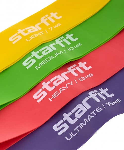 Фитнес-резинки Starfit ES-203 латекс, комплект неон, 4 шт