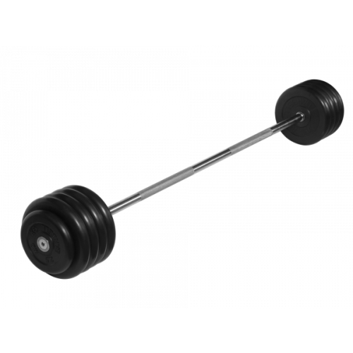 Штанга неразборная с черными дисками.MB BARBELL MB-BarMW-B50