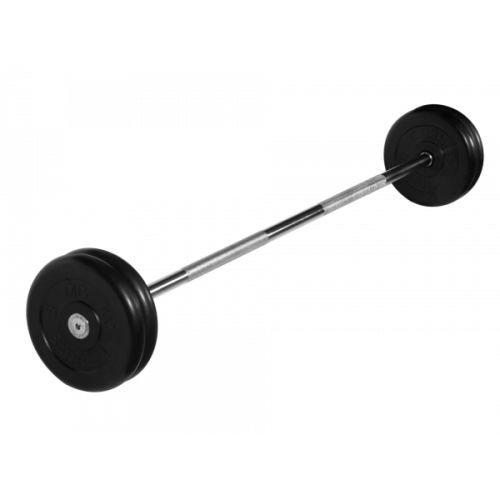 Штанга неразборная с черными дисками. MB BARBELL MB-BarMW-B25