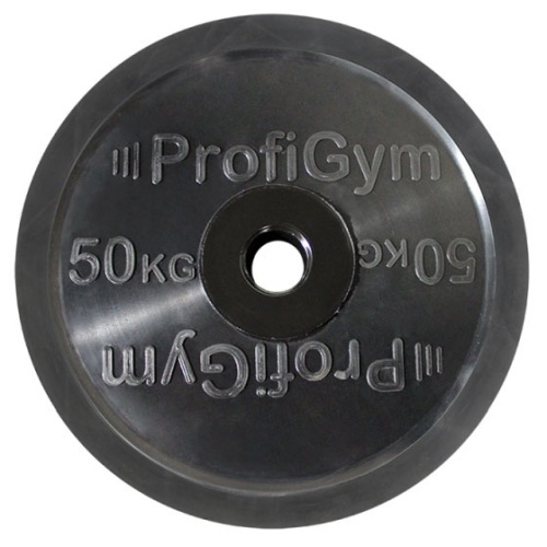 Диск обрезиненный олимпийский, 50 кг черный  Profigym