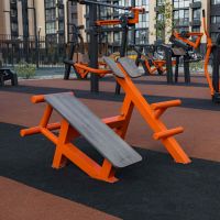 Fix-1709 Уличный тренажер Скамья для пресса + гиперэкстензия Zavodsporta