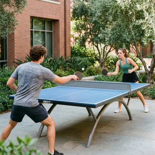 Антивандальный теннисный стол UNIX Line 14 mm SMC синий, серый