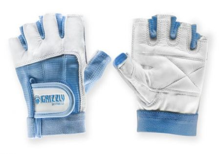 Атлетические перчатки GRIZZLY Leather Padded Weight Training Gloves размер XS, кожа/нейлон, белый/желтый