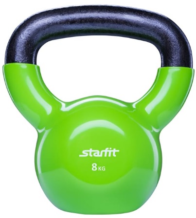 Гиря виниловая StarFit DB-401, зеленая, 8 кг