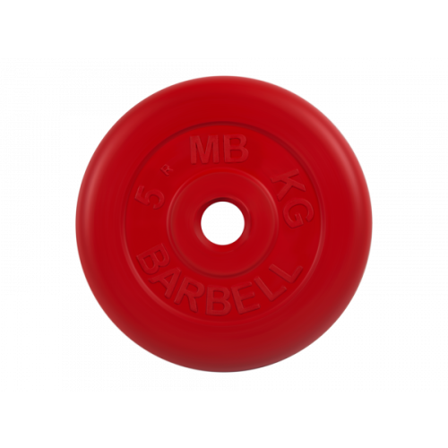 Диск обрезиненный "Стандарт", красный, 5 кг MB BARBELL MB-PltC31-5