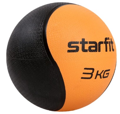 Медбол высокой плотности StarFit GB-702, 3 кг, оранжевый