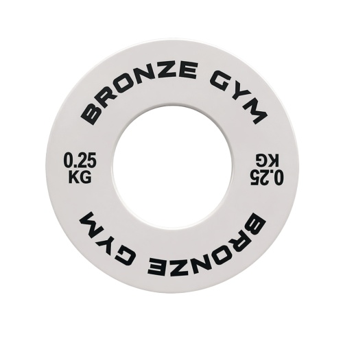 Диск калиброванный BRONZE GYM для пауэрлифтинга белый 0,25 кг