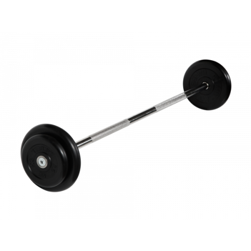 Штанга неразборная с черными дисками. MB BARBELL MB-BarMW-B20