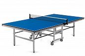 Теннисный стол Start Line Leader blue 22 мм, без сетки, обрезинен. ролики, регулируемые опоры