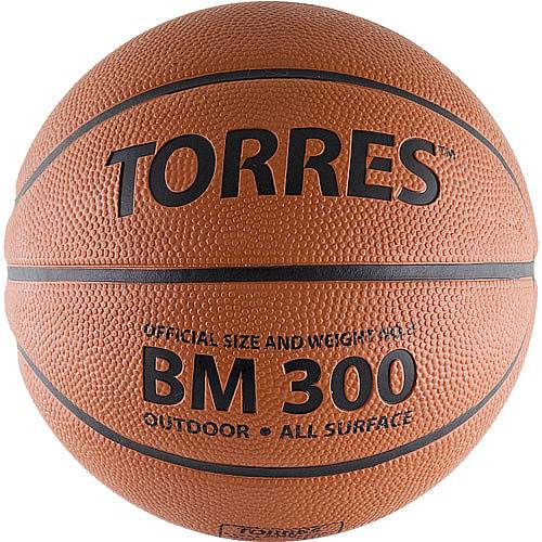 Мяч баскетбольный Torres BM300 , B00013, коричневый цвет, 3 размер