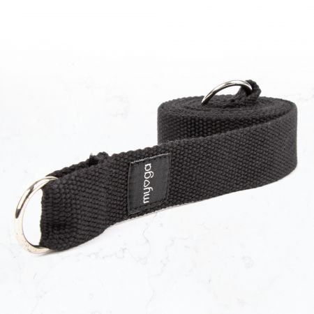 Ремень для йоги 180 см MYGA Yoga Belt and Sling 2 in 1 180 см, черный