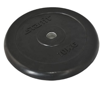 Диск обрезиненный StarFit BB-202, d=26 мм, черный, 10 кг