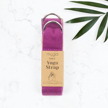 Ремень для йоги 180 см MYGA Yoga Belt and Sling 2 in 1 180 см, сливовый