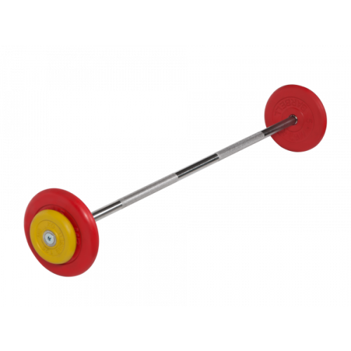 Штанга неразборная с цветными дисками, 25 мм, 17,5 кг MB BARBELL MB-BarMW-C17,5