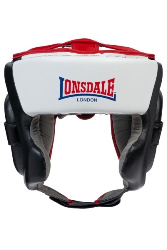 Шлем LONSDALE Padbury размер S-M, черный/белый с красным верхом