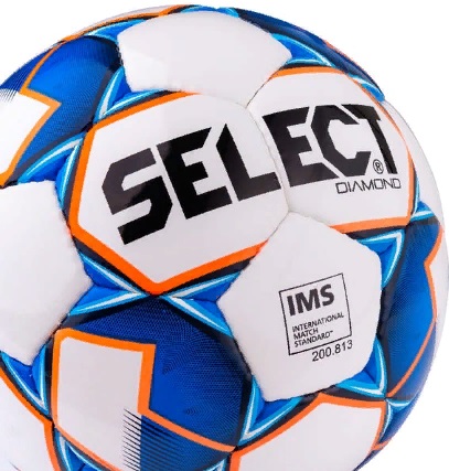 Мяч футбольный Select Diamond IMS №5, белый/синий/оранжевый