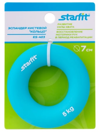 Эспандер кистевой StarFit ES-403 "Кольцо", диаметр 7 см, 5 кг, голубой