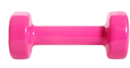 Гантель виниловая DB-101 1 кг, розовый, 2 шт