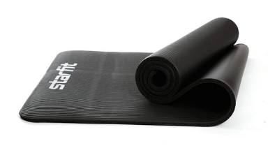 Коврик для йоги и фитнеса FM-301 NBR, 1,0 см, 183x58, черный