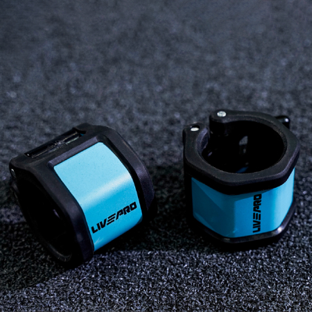 Олимпийские замки LIVEPRO Lite Barbell Collars пара, черный/синий