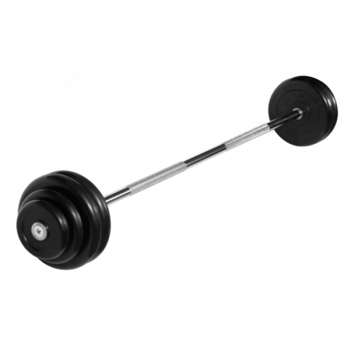 Штанга неразборная с черными дисками. MB BARBELL MB-BarMW-B32,5