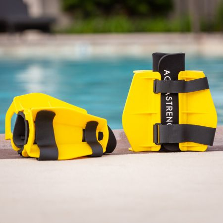 Силовые манжеты HYDROREVOLUTION Aquastrength Fins ASYF высокое сопротивление, желтый, пара