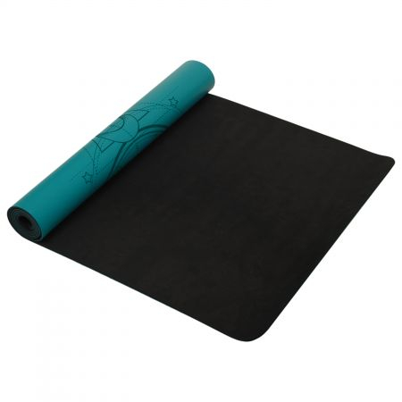 Коврик для йоги INEX Yoga PU Mat полиуретан c гравировкой 185 x 68 x 0,4 см, бирюзовый