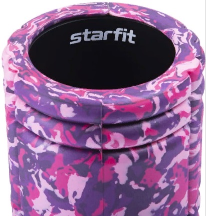 Ролик массажный StarFit FA-508, 33x14 cм, розовый камуфляж/черный