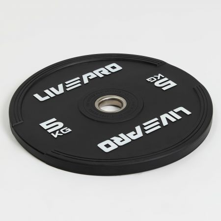 Бампированный диск LIVEPRO Rubber Bumper Plate 10 кг, черный/зеленый