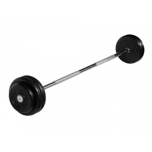 Штанга неразборная с черными дисками. MB BARBELL MB-BarMW-B30