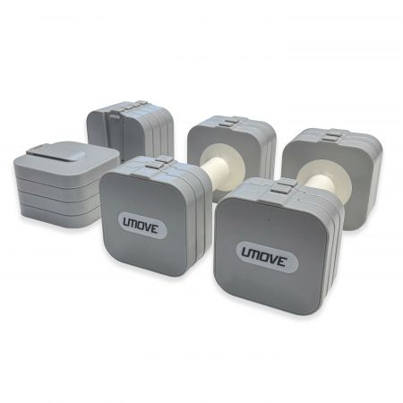 Наборные аэробные UMOVE FX16 1-5 кг, пара, серый/белый