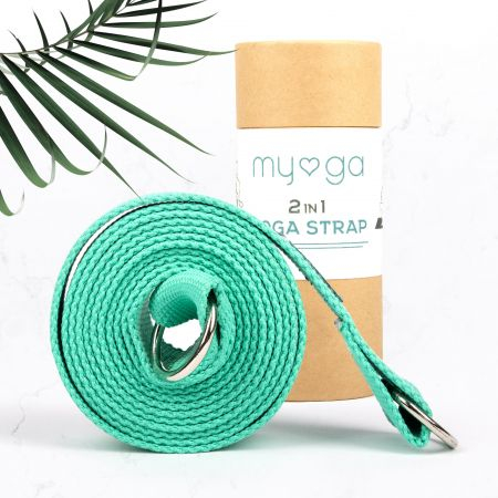 Ремень для йоги 180 см MYGA Yoga Belt and Sling 2 in 1 180 см, черный