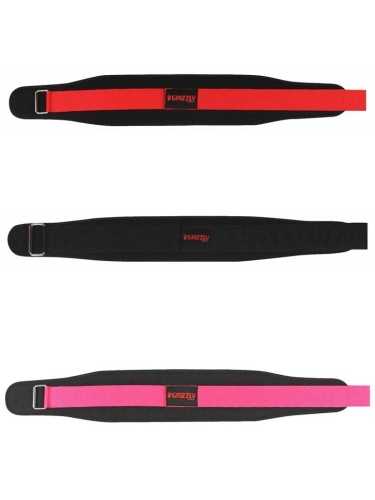 Атлетический пояс GRIZZLY Soflex Nylon Pro Weight Training Belt размер L, нейлон, черный/розовый