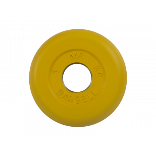Диск обрезиненный "Стандарт", жёлтый, 1 кг MB BARBELL MB-PltC31-1