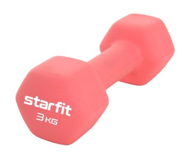 Гантель StarFit неопреновая Core DB-201 коралловый, 3 кг