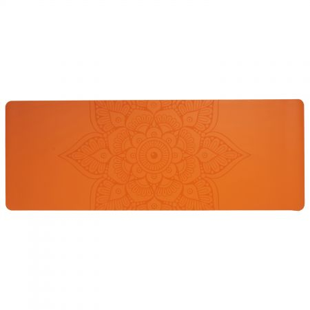 Коврик для йоги INEX Yoga PU Mat полиуретан c гравировкой 185 x 68 x 0,4 см, оранжевый