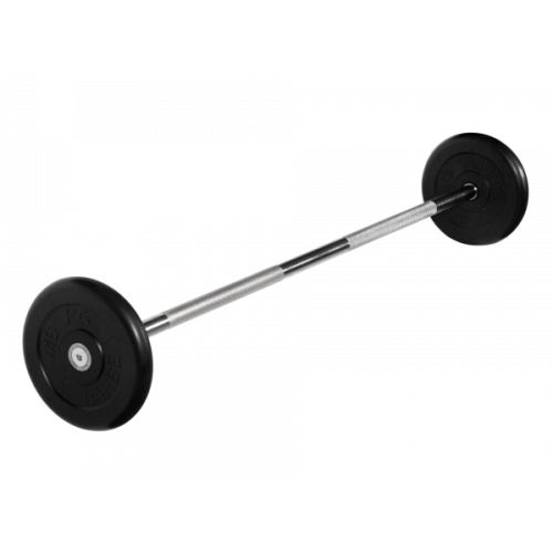 Штанга неразборная с черными дисками. MB BARBELL MB-BarMW-B15
