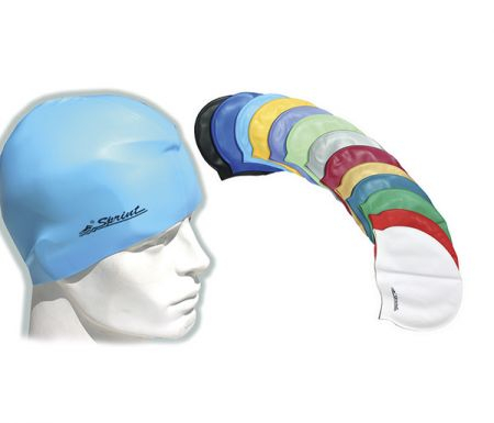 Шапочка для плавания силиконовая SPRINT AQUATICS Silicone Swim Cap черный