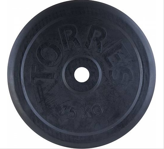 Диск обрезиненный Torres PL506615 15 кг d31, черный цвет