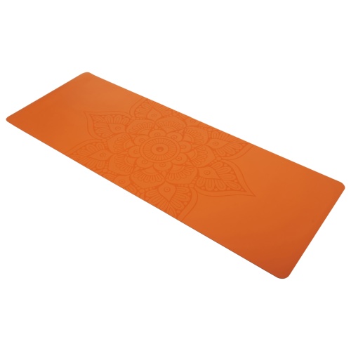 Коврик для йоги INEX Yoga PU Mat полиуретан c гравировкой 185 x 68 x 0,4 см, оранжевый