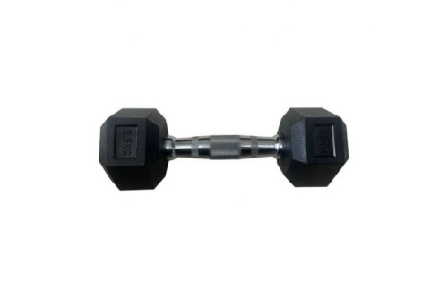 Обрезиненная гексагональная гантель INEX Hex Dumbbell 2,5 кг, черный, 1 шт